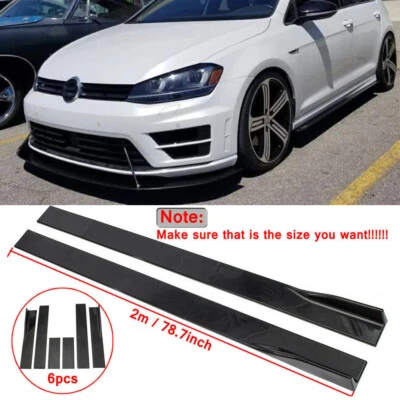 For 2016-2017 VOLKSWAGEN GOLF R MK7 78.7'' Side Skirts Splitter Lip Glossy Black Foto 1 de 4