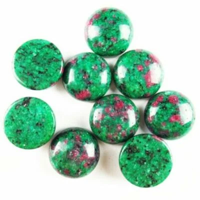 50pcs/lot Natural Zoisite Stones Round CAB CABOCHON Beads 10mm No Holes - Image 1 of 4