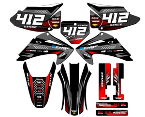 2003-2007 CRF 230 F SURGE Black Senge Graphics Kit Compatible with Honda - Foto 1 di 10