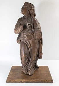 Antigua figura de un hombre de madera tallada renacentista flamenco del norte de Alemania del siglo XVI/XVII - Imagen 1 de 13
