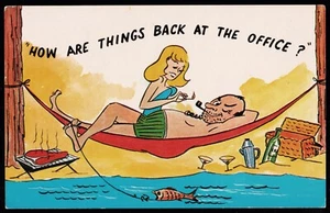 How Are Things Back At The Office Comic Humour Postcard - Picture 1 of 2