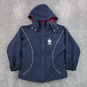Chaqueta para mujer de los Juegos Olímpicos de Canadá HBC M azul cremallera completa forrada con capucha Vancouver 2010 - Imagen 1 de 5