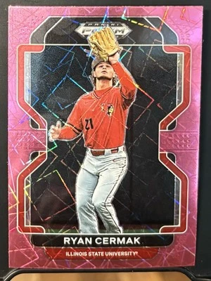 2022 Panini Prizm Draft Picks Ryan Cermak Neon Pink Velocity Prizm - Image 1 of 2