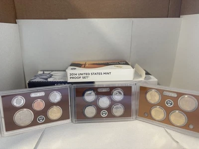 US PROOF SETS WITH BOX AND COA LOT 9 SETS **See listing for years included** - Image 1 of 2