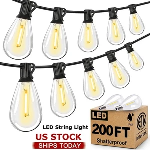 Cadena de Luces para Exterior, Patio Luces Exterior Impermeable Enchufe Luz Colgante - Imagen 1 de 27