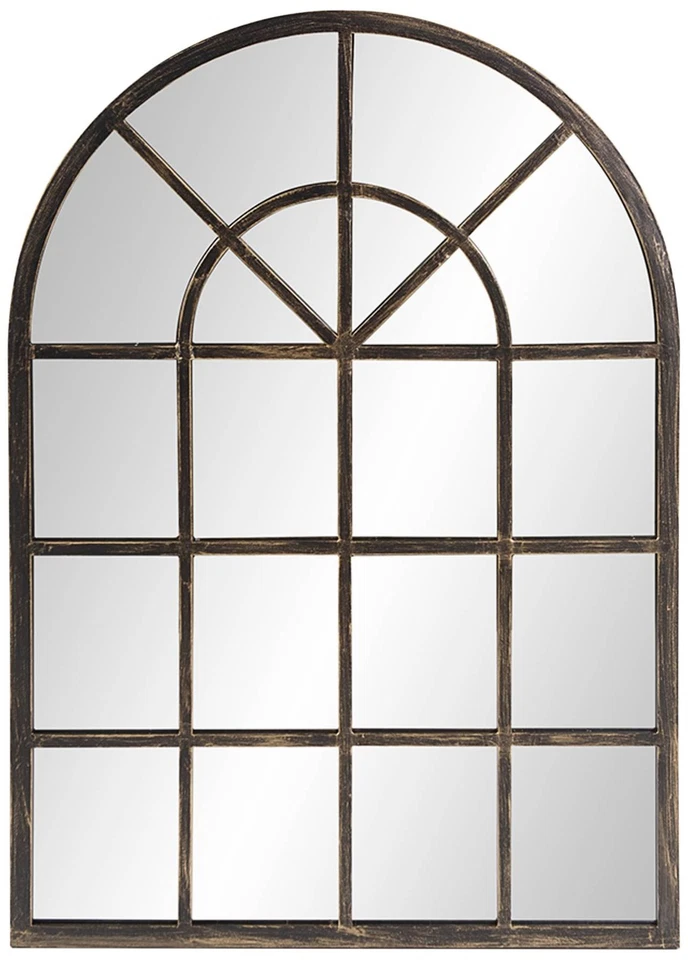 Арочное настенное зеркало Fenetre из полированной маслом бронзы 29 x 41 дюйм - Изображение 1 из 1