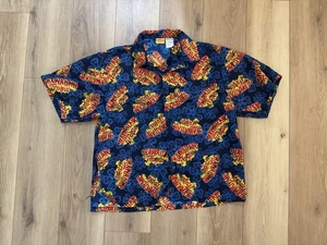HAWAIIAN TROPIC Camp Hawaiian Shirt Mens Size XL Blue Vintage - Picture 1 of 3