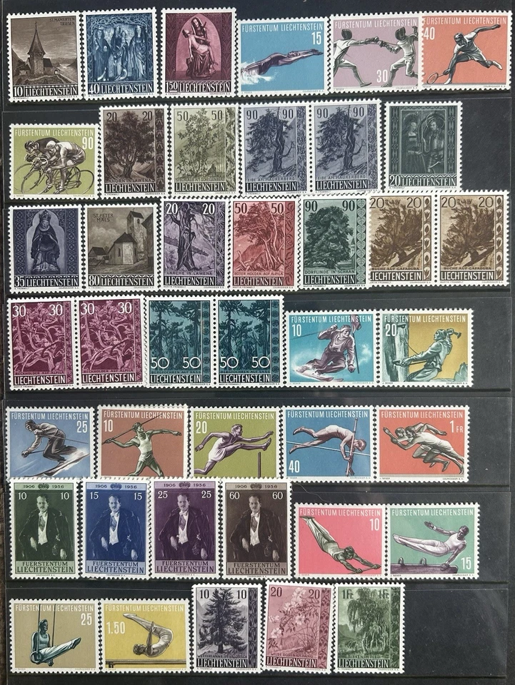 Лихтенштейн 1951-1960 выпуски как новые без наклеек и следов - Изображение 1 из 1