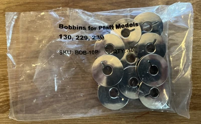 Pfaff Metal Sewing Bobbins for Models 130, 229, 230  SKU: BOB-10P - Image 1 of 3