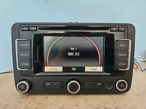 VW RNS 315 SAT NAV CAR RADIO STEREO CD PLAYER HEAD UNIT GOLF PASSAT CADDY - Picture 1 of 14