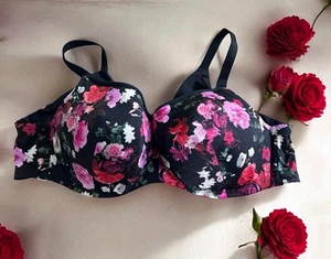 Torrid Curve BH schwarz Blumen Gr. 48B Bügelstütze volle Abdeckung Curvy - Bild 1 von 7