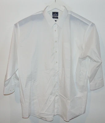Camisa de viaje Stafford para hombre manga larga talla 20-34-35 grande blanca lisa Foto 1 de 4