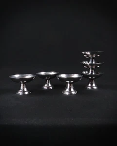 6 coupelles à glace sur pied en inox service à dessert en acier inoxydable - Bild 1 von 10