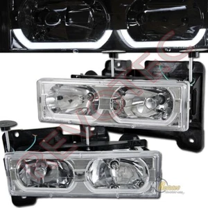 88-99 GMC Chevy Suburban Tahoe CK C10 Yukon i8 Chrome Headlights RH + LH - Picture 1 of 3