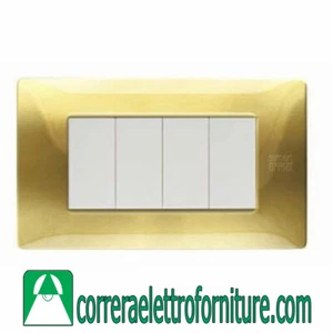Urmet simon 11804.OL placca flexa 4 moduli posti colore oro lucido - Imagen 1 de 1