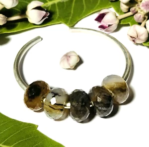5 Pcs. Lodolite Garden Quartz Gemstone Large Hole Beads With Hole Beads 14x8MM - Picture 1 of 6