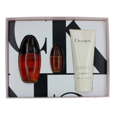Obsession by Calvin Klein, Juego de regalo de 3 piezas con 3,3 y 0,5 EDP OZ para mujer Foto 1 de 3
