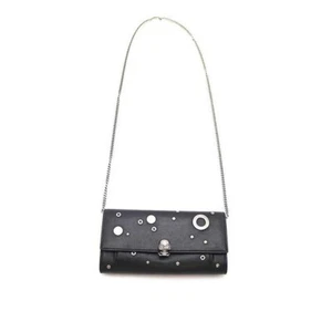 ALEXANDER McQUEEN Skull Studded Chain Shoulder Bag Leather Wallet w/Box Used - Picture 1 of 10