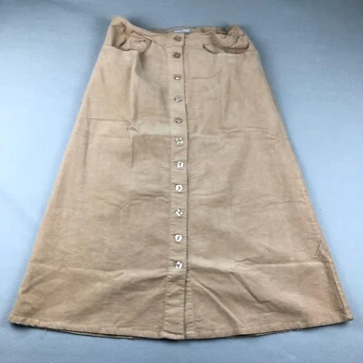 Falda Mujer 12W Marrón Pana Línea A Bolsillos Abotonados Foto 1 de 4