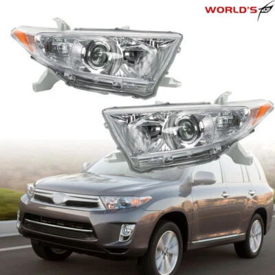 For SET Toyota Highlander 2011-2013 Headlights Headlamps Headlight Headlamp - Image 1 of 4