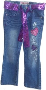 Squeeze Embroidered Heart Jeans 5, Dark Stone - Picture 1 of 1