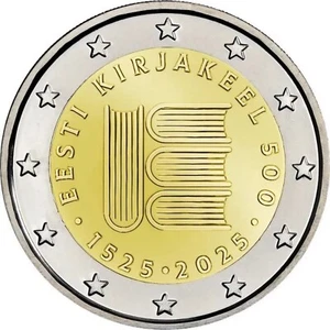 2 euros Estonia 2025 * 500 aniversario - Primer texto impreso en estonio * Sin circular - Imagen 1 de 2