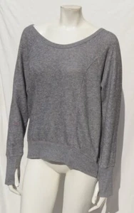 Z by ZELLA US Damen M meliert grau Frottee U-Ausschnitt Sweatshirt Pullover Oberteil - Bild 1 von 6