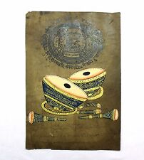 OLD VINTAGE HAND MADE WATER COLOR PAINTING WITH INDIAN OLD STAMP PAPER 010