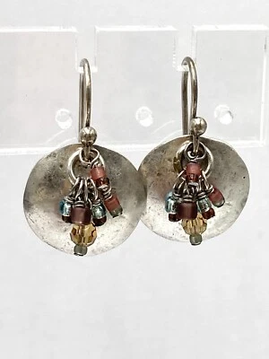 Pendientes colgantes SILPADA 925 plata esterlina cúpula disco cuentas de vidrio W1997  Foto 1 de 4