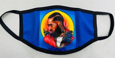 Nipsey Hussle Remembered Printed Face Mask, Free Shipping and Returns USA Seller - Image 1 of 4