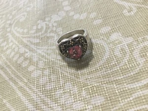 Sadye L Vassil SLV Sterlingsilber & 14 Karat Gold Rosa Topas Herz Ring S 7 - Bild 1 von 5