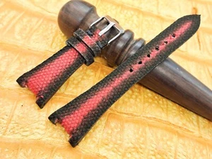 21mm/14mm Two toned canvas Watch Band Minimalist Design Ladies' Fashion - Picture 1 of 11