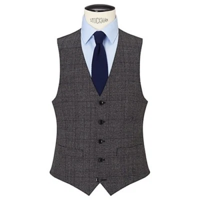 NEW + TAG * CHESTER BARRIE * GREY CHQ TAILORED FIT WAISTCOAT SIZ 46 REG RRP £100 - Image 1 of 2