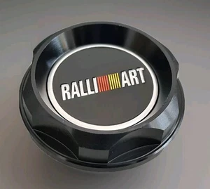 MITSUBISHI RALLIART ENGINE OIL FILLER CAP- BLACK- Lancer Evo 4 5 6 7 8 9 FQ Colt - Picture 1 of 4