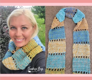 Crochet Beginner Filet Scarf PATTERN ONLY - Picture 1 of 3