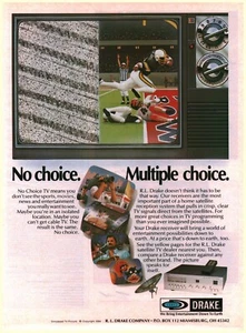 1984 VINTAGE PRINT AD - DRAKE SATELLITE RECEIVER AD - MULTIPLE CHOICE - AD ONLY - Picture 1 of 1