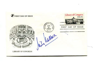 Autogramm Mike Wallace auf FDC Library of Congress 1982 Reporter Anchorman - Bild 1 von 1