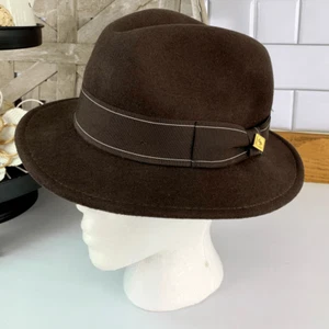NWT Stacy Adams Men’s SAW568 Chocolate Brown Crushable Wool Felt Fedora Size S - Picture 1 of 11