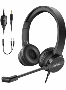 Headsets with Microphone for Laptop, 3.5mm Wired Computer Headset Lightweight - Picture 1 of 6