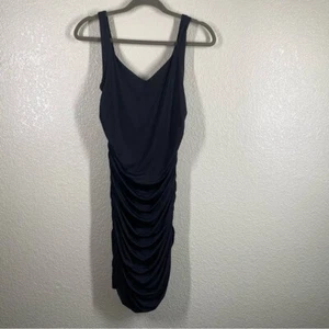 Ten by Babaton Women's Size Medium Sparkle Ruched Mini Dress Black - Picture 1 of 10