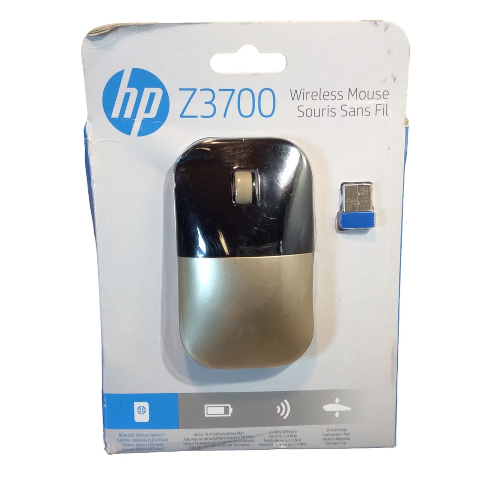 HP Z3700 2.4GHz Wireless USB Mouse - Gold - Image 1 of 3