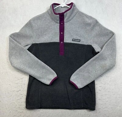Columbia Three Lakes Colorblock Gray Fleece Pullover Women’s Size S long sleeve￼ - Imagem 1 de 4