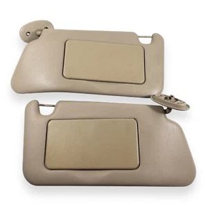 2000-2005 Pontiac Grand AM Driver & Passenger Side Sun Visor Pair Set Tan Vinyl - Picture 1 of 8