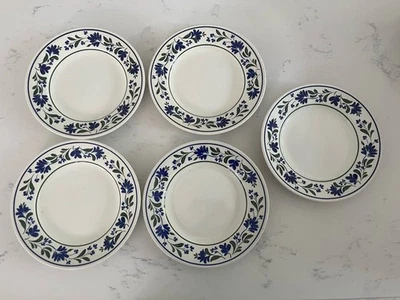 5 X Churchill Salzburg Tea Side Plate Staffordshire 6.5" Floral Blue Green Bread - Image 1 of 4