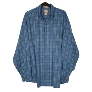 L.L.BEAN Blue Check Shirt Long Sleeve Casual Cotton Mens L - Picture 1 of 4