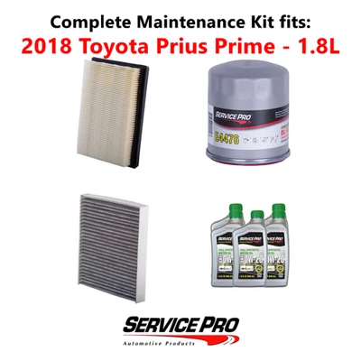 2018 Toyota Prius Prime 1.8L Complete Air, Oil & Cabin Filter Kit (0W-20) — 第 1/4 张图片