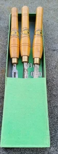 Mawhood Gouge, Chisel, Parting Tool, Vintage 3 x woodturng Palm Tree Box Set  - Picture 1 of 20