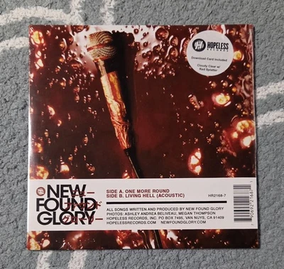 New Found Glory One More Round/Living Hell Clear W Red Splatter 7” Vinyl  - Image 1 of 3