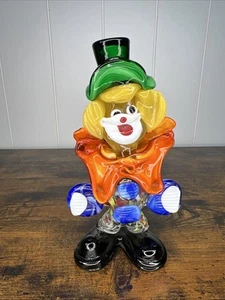 Vtg Murano Venetian Art Glass Clown Figurine Hand Blown Italy - Picture 1 of 8