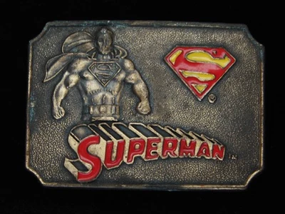 QG17154 HEBILLA DE CINTURÓN CONMEMORATIVA SUPERHÉROE SUPERHÉROE VINTAGE AÑOS 70 **SUPERMAN** DC COMICS Foto 1 de 2